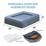 Memory Foam Dog Bed with Removable Washable Cover - Small, Blue
