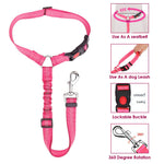 Dog Car Seat Belt -2 Pack Headrest Restraint- Pink