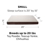 Memory Foam Dog Bed Sherpa & Suede Mattress w/ Removable Washable Cover - Small