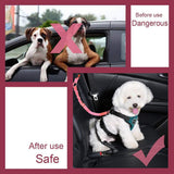 Dog Car Seat Belt -2 Pack Headrest Restraint- Pink