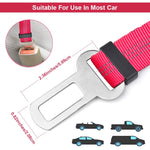Dog Seat Belt, 2 Pack Adjustable Pet Car Seatbelt- Red