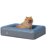 Memory Foam Dog Bed with Removable Washable Cover - Small, Blue