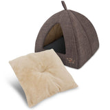 Pet Tent  Bed for Dog and Cat- Brown Linen