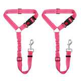 Dog Car Seat Belt -2 Pack Headrest Restraint- Pink