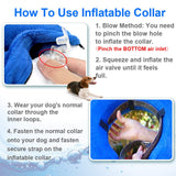 Inflatable Dog Collar Small Medium or Large Dogs and Cats  (Neck: 15" - 19")