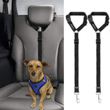 Dog Cat Safety Seat Belt Strap - 2 pack Black