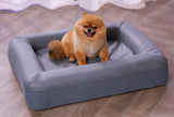 Memory Foam Dog Bed with Removable Washable Cover - Small, Blue