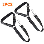 Dog Cat Safety Seat Belt Strap - 2 pack Black