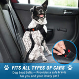 Dog Seat Belt,3 Piece - Black and Blue