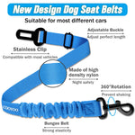 Dog Seat Belt,3 Piece - Black and Blue