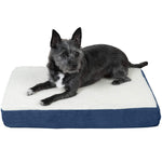 Orthopedic Rectangular Mattress Dog Bed - Sherpa - Navy