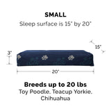 Orthopedic Rectangular Mattress Dog Bed - Lapis Blue