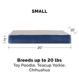 Orthopedic Rectangular Mattress Dog Bed - Sherpa - Navy