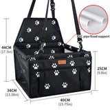 Pet Car Booster Seat - Paw Pattern