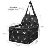 Dog Booster Car Seat  - Black and White Paw Print