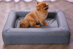 Memory Foam Dog Bed with Removable Washable Cover - Small, Blue