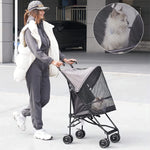 Pet Stroller for Small Dogs & Cats-Grey