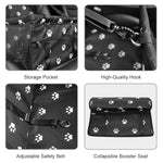 Dog Booster Car Seat  - Black and White Paw Print