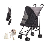 Pet Stroller for Small Dogs & Cats-Grey