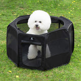 Portable Foldable Pet Dog Cat Playpen - Small Black